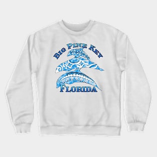 Big Pine Key Florida Vacation Tribal Dolphins Crewneck Sweatshirt